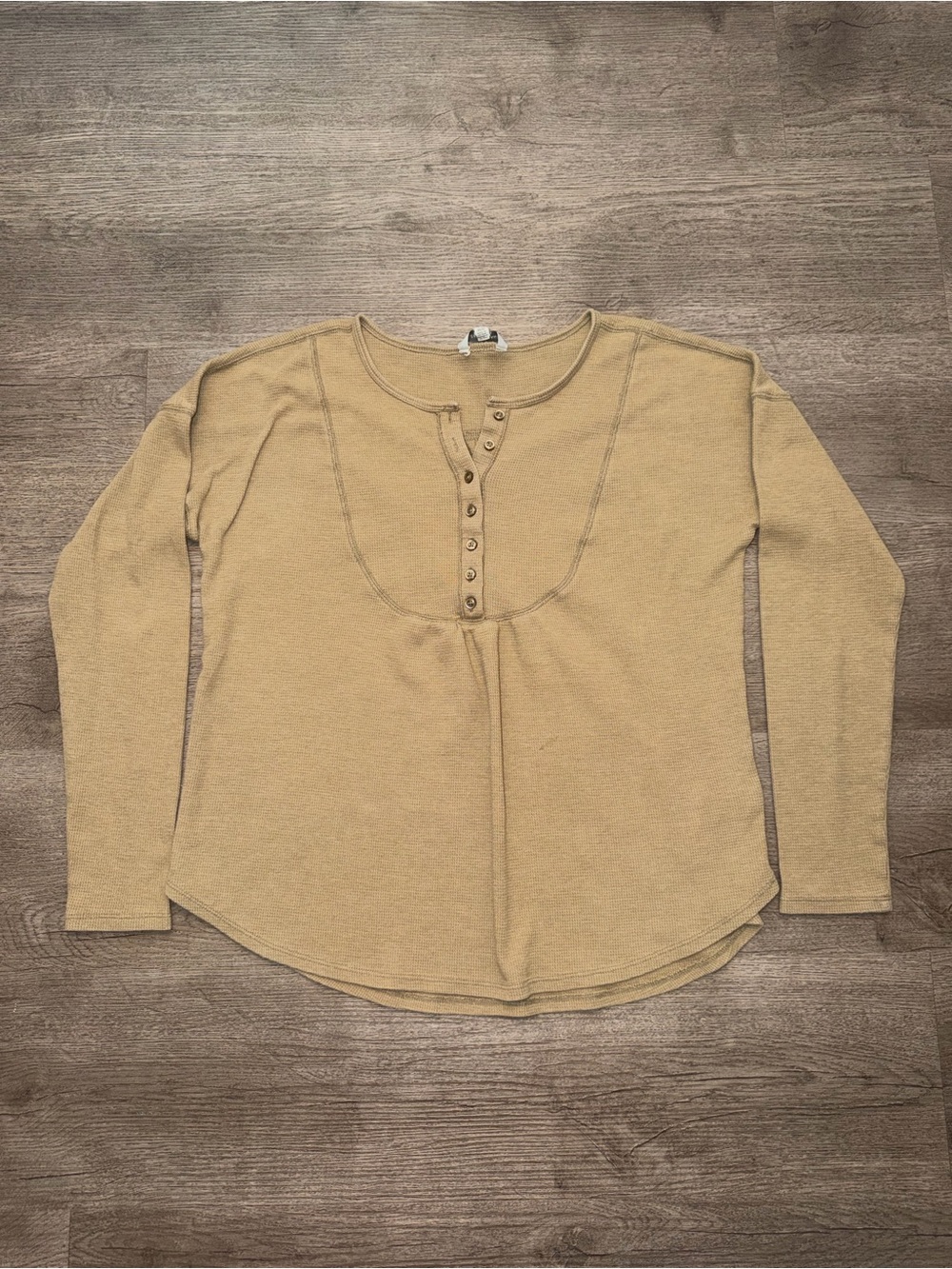 Lucky Brand Long-Sleeve Top in Tan - Classic Casual Women's Top